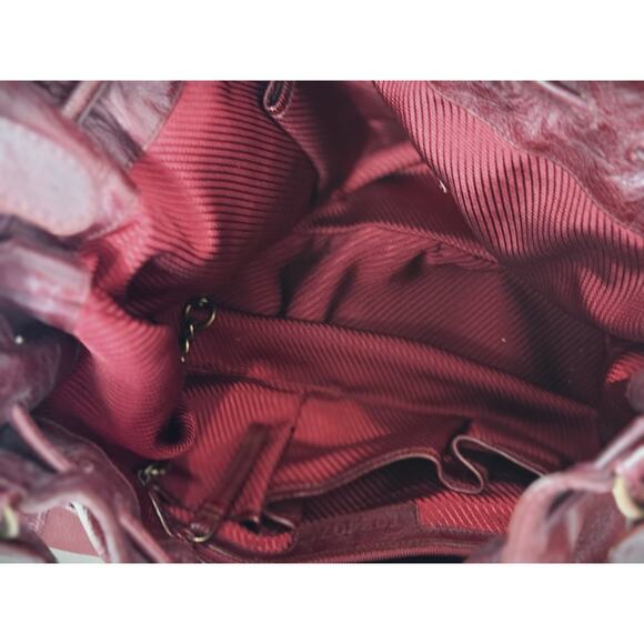 Lockheart Red Leather Boho Handbag Bag Satchel Discontinued #0023 - Picture 6 of 7